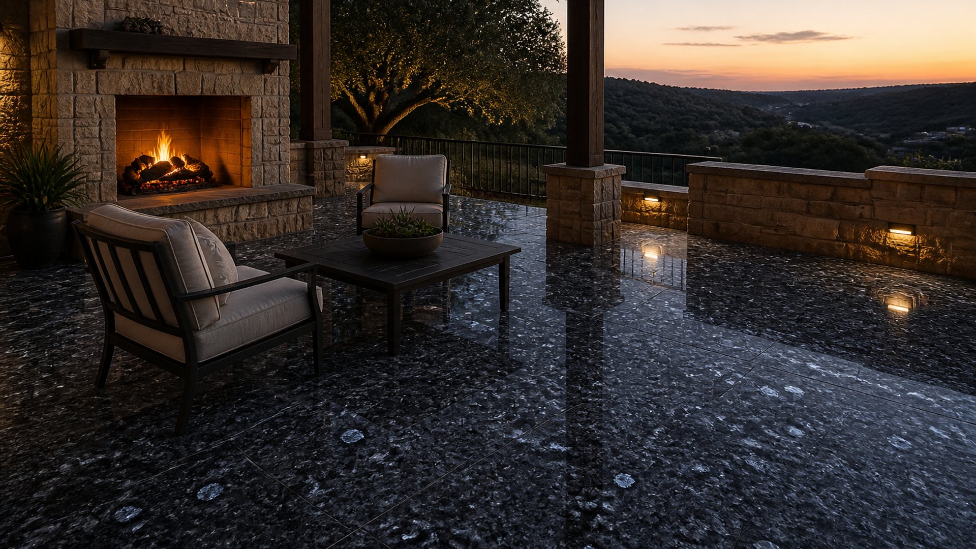 Blue Pearl in Outdoor living